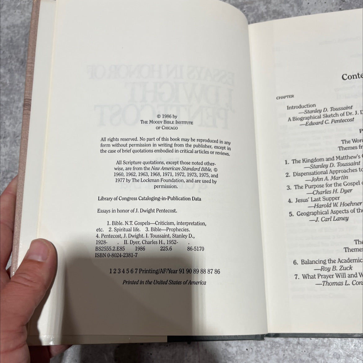 essays in honor of j. dwight pentecost book, by Stanley D. Toussaint, Charles H. Dyer, 1986 Hardcover image 3