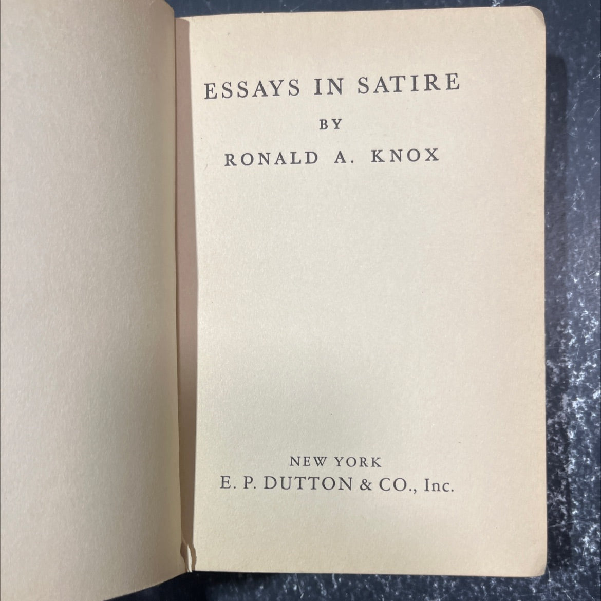 essays in satire book, by ronald a. knox, 1930 Hardcover image 2