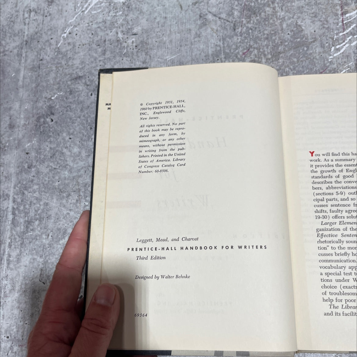 ett prentice hall ad third edition vat handbook for writers book, by leggett, mead, and charvat, 1960 Hardcover image 3