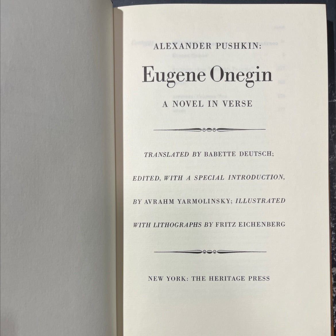 eugene onegin book, by alexander pushkin, 1943 Hardcover image 2