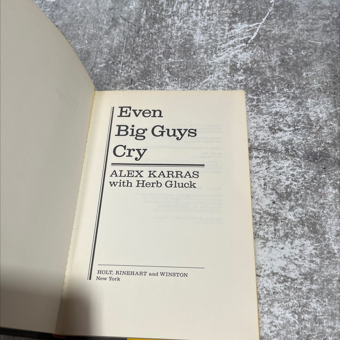 even big guys cry book, by alex karras, 1977 Hardcover image 2