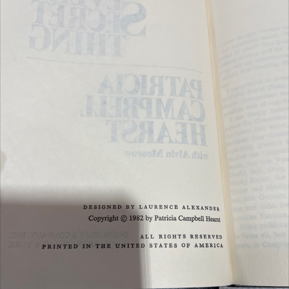 every secret thing book, by patricia campbell hearst, 1982 Hardcover image 3