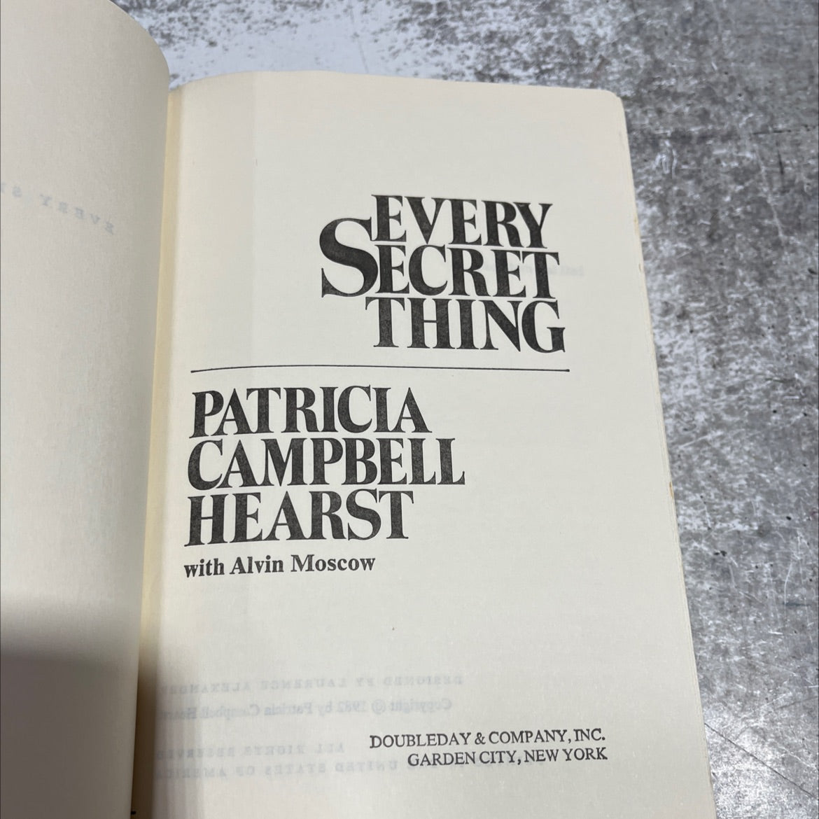 every secret thing book, by patricia campbell hearst, 1982 Hardcover image 2