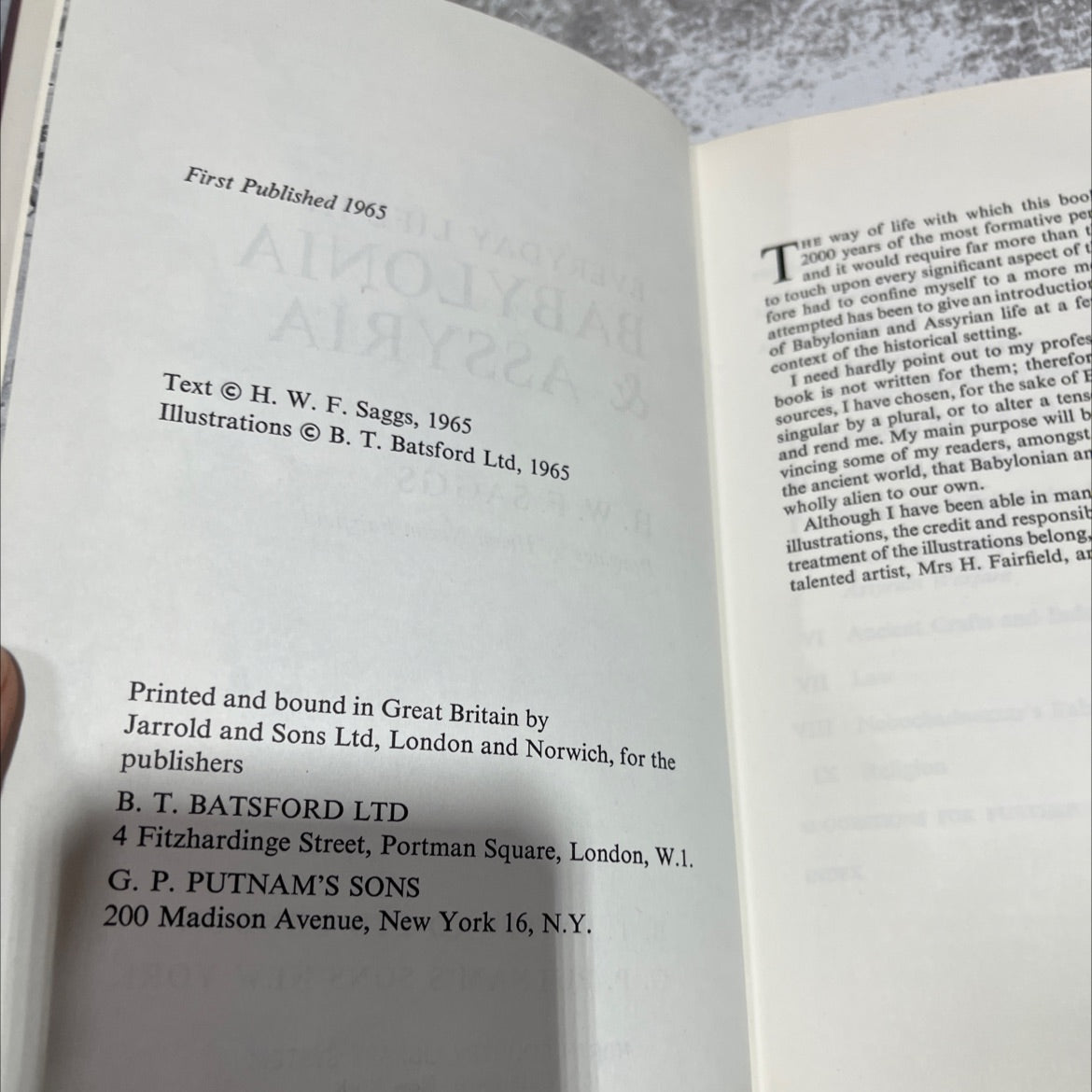 everyday life in babylonia & assyria book, by H. W. F. Saggs, 1965 Hardcover image 3