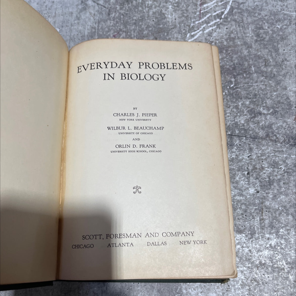 everyday problems in biology book, by charles j. pieper, wilbur l. beauchamp, orlin d. frank, 1936 Hardcover image 2