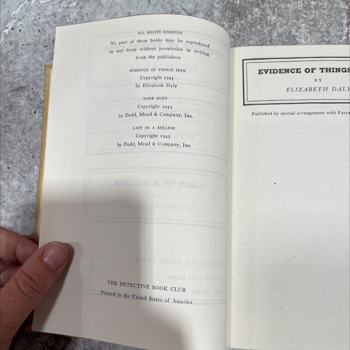 evidence of things seen book, by elizabeth daly, 1943 Hardcover image 3