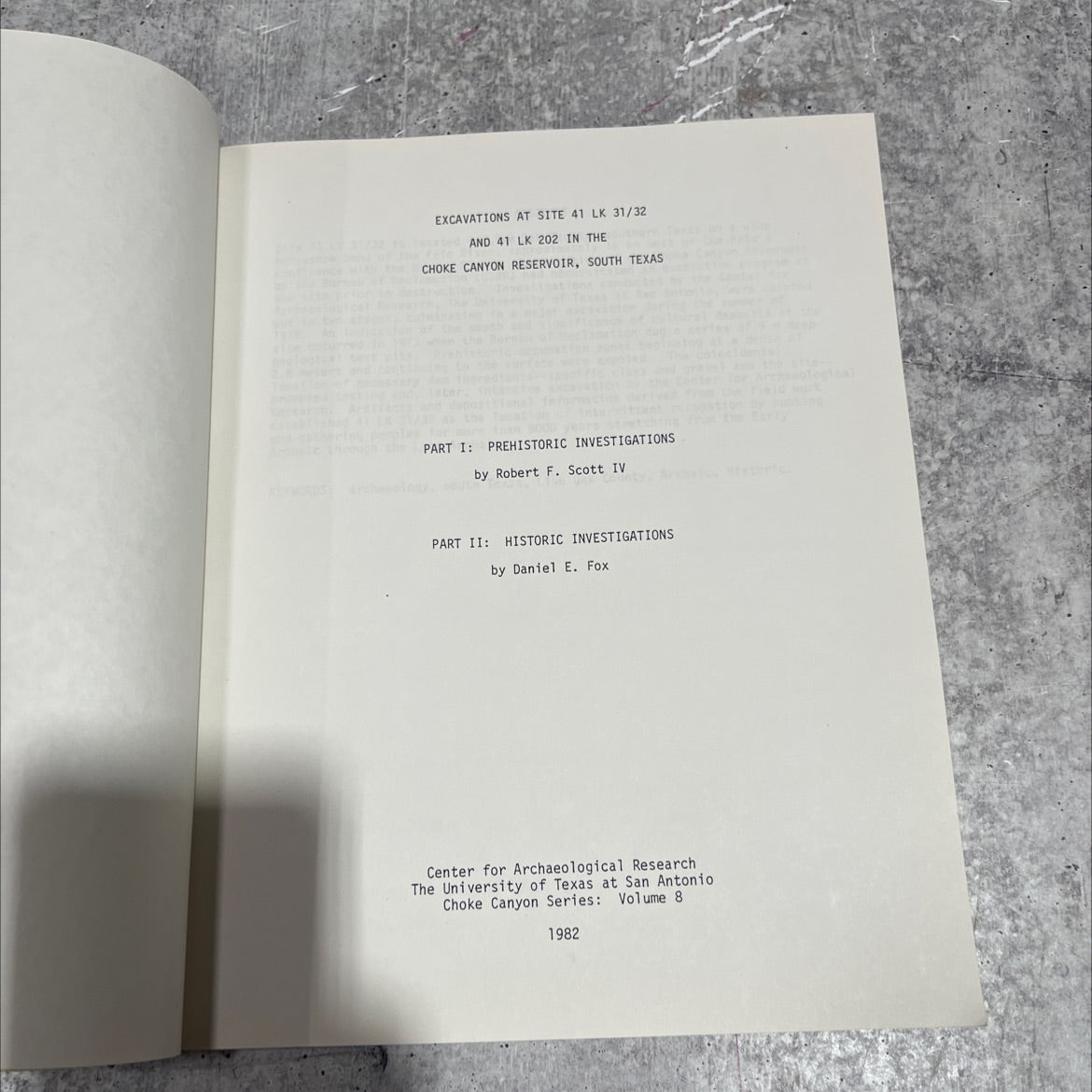 excavations at site 41 lk 31/32 and 41 lk 202 in the choke canyon reservoir, south texas book, by Robert F. Scott IV, image 2