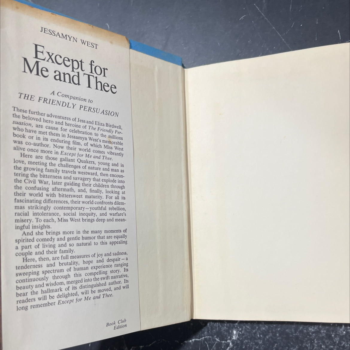 except for me and thee book, by Jessamyn West, 1969 Hardcover image 4