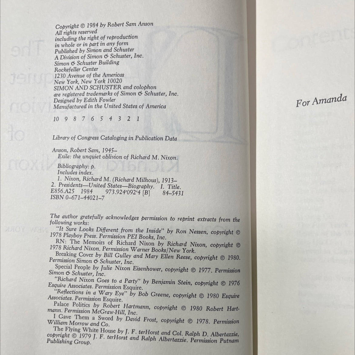 exile the unquiet of oblivion book, by robert sam anson, 1984 Hardcover image 3