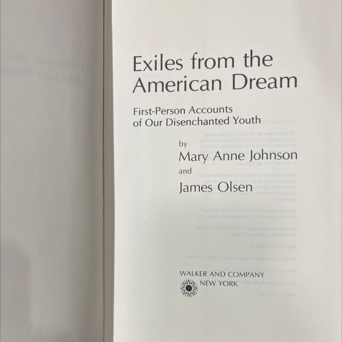 exiles from the american dream first-person accounts of our disenchanted youth book, by mary anne johnson and james image 2