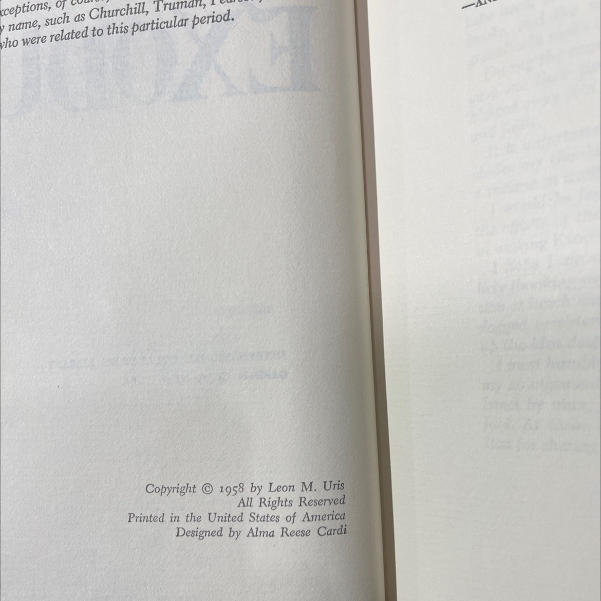 exodus book, by leon uris, 1958 Hardcover image 3