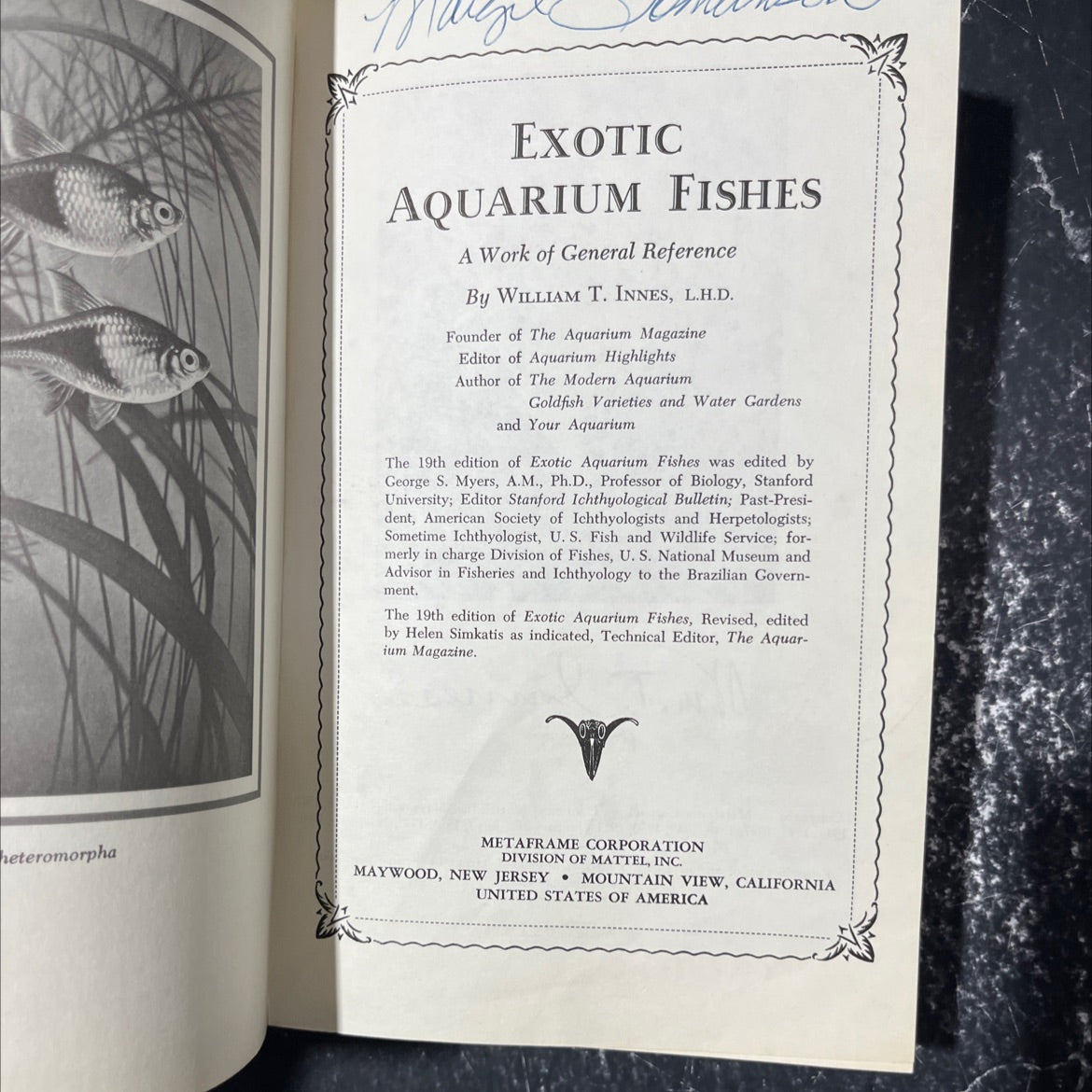 exotic aquarium fishes book, by william t. innes, 1966 Hardcover image 2