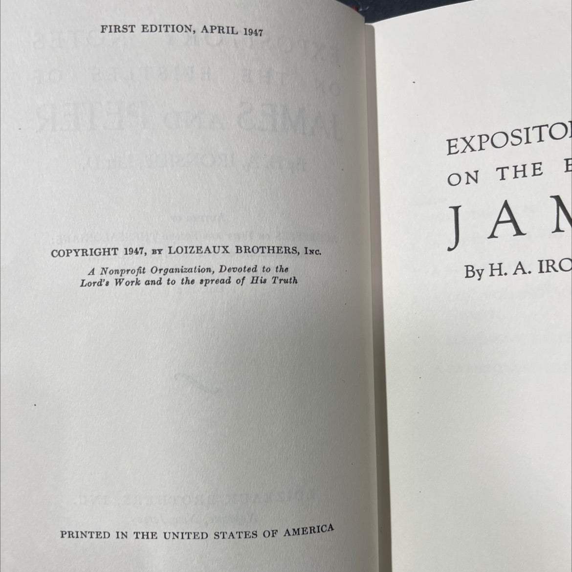 expository notes on the epistles of james and peter book, by h. a. ironside, 1947 Hardcover image 3