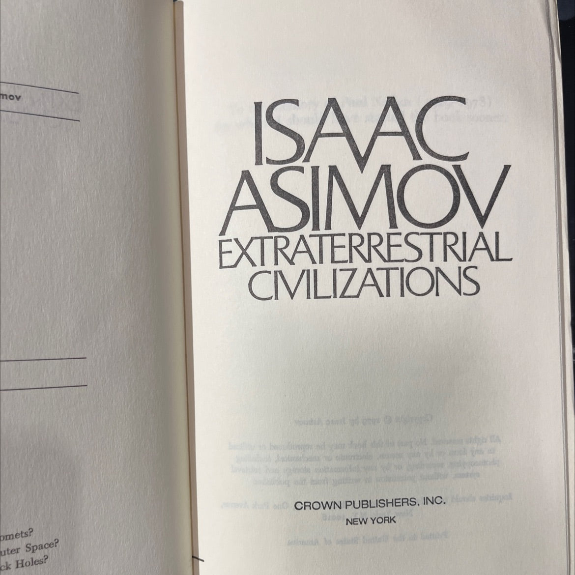 extraterrestrial civilizations book, by Isaac Asimov, 1979 Hardcover image 2