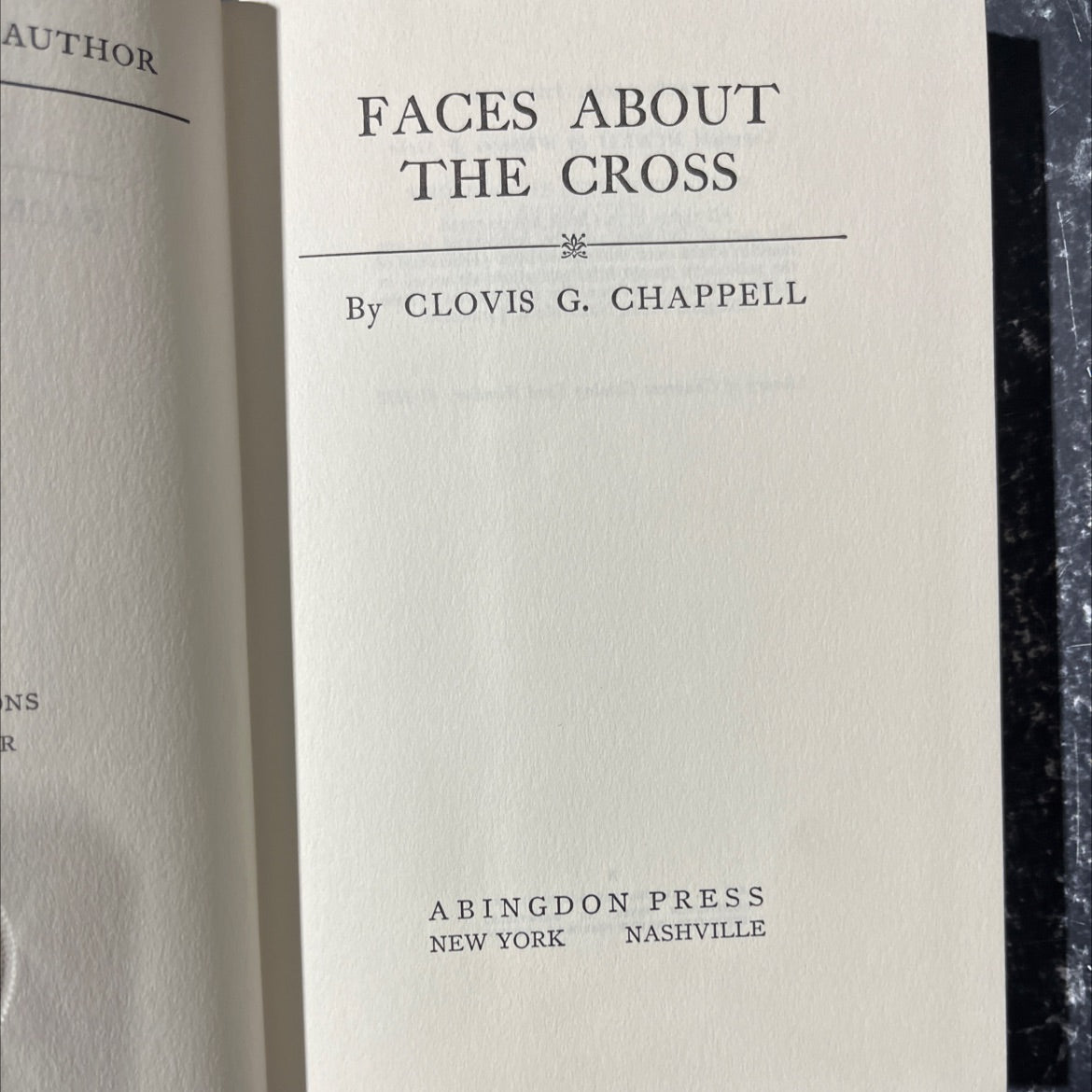 faces about the cross book, by clovis g. chappell, 1941 Hardcover image 2