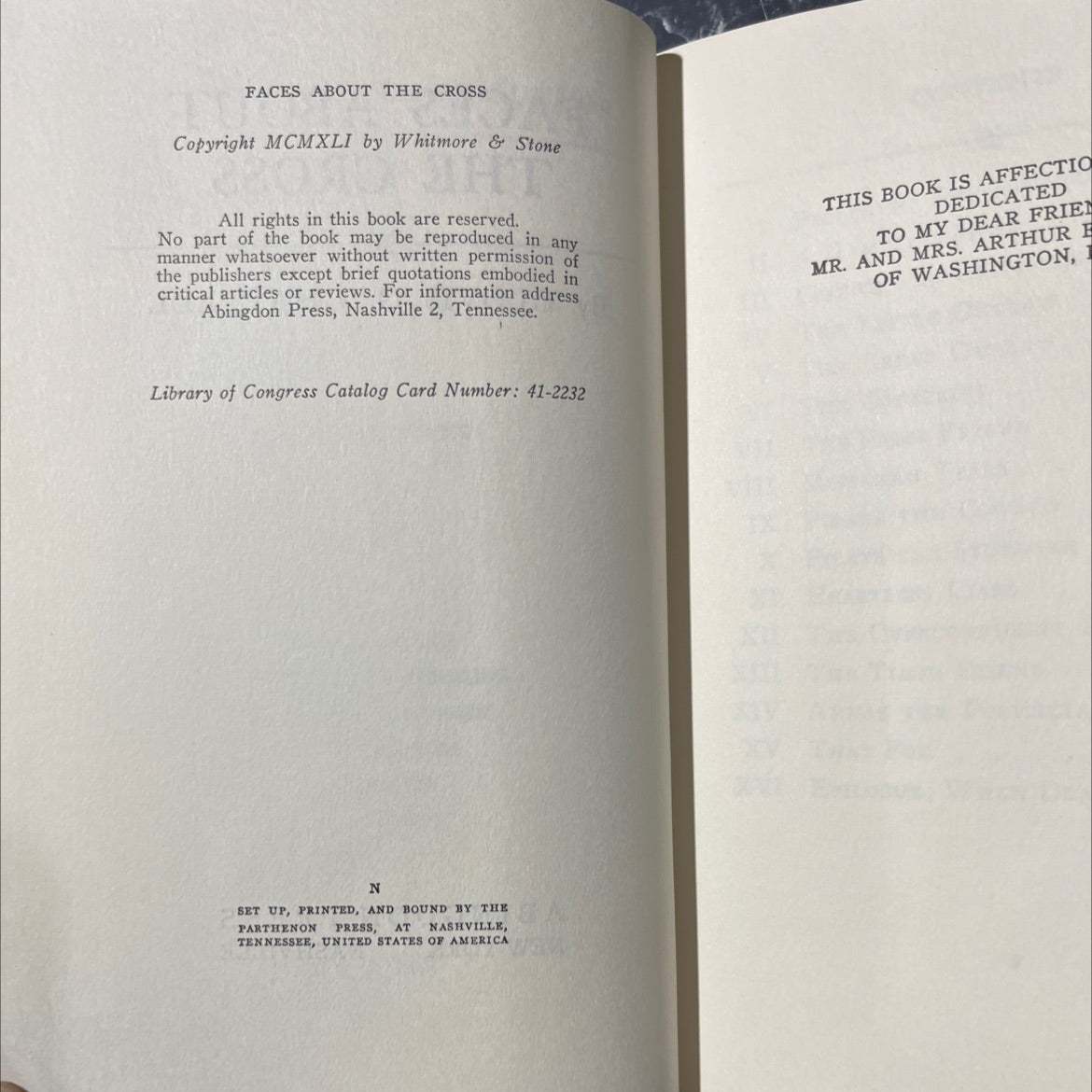 faces about the cross book, by clovis g. chappell, 1941 Hardcover image 3