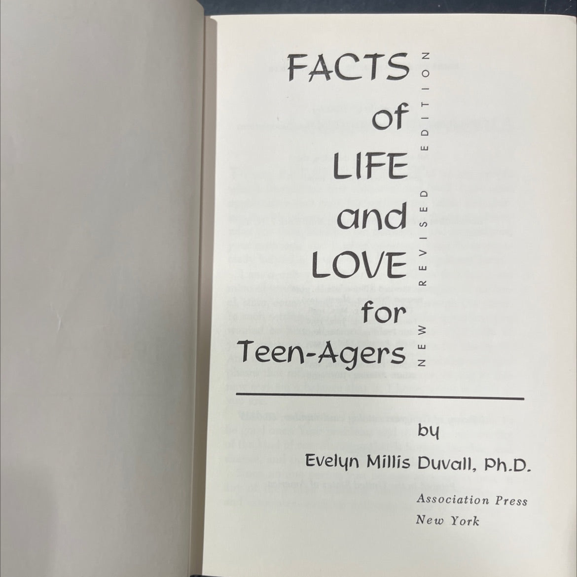 facts of life and love for teen-agers book, by Evelyn Millis Duvall, Ph.D., 1956 Hardcover image 2