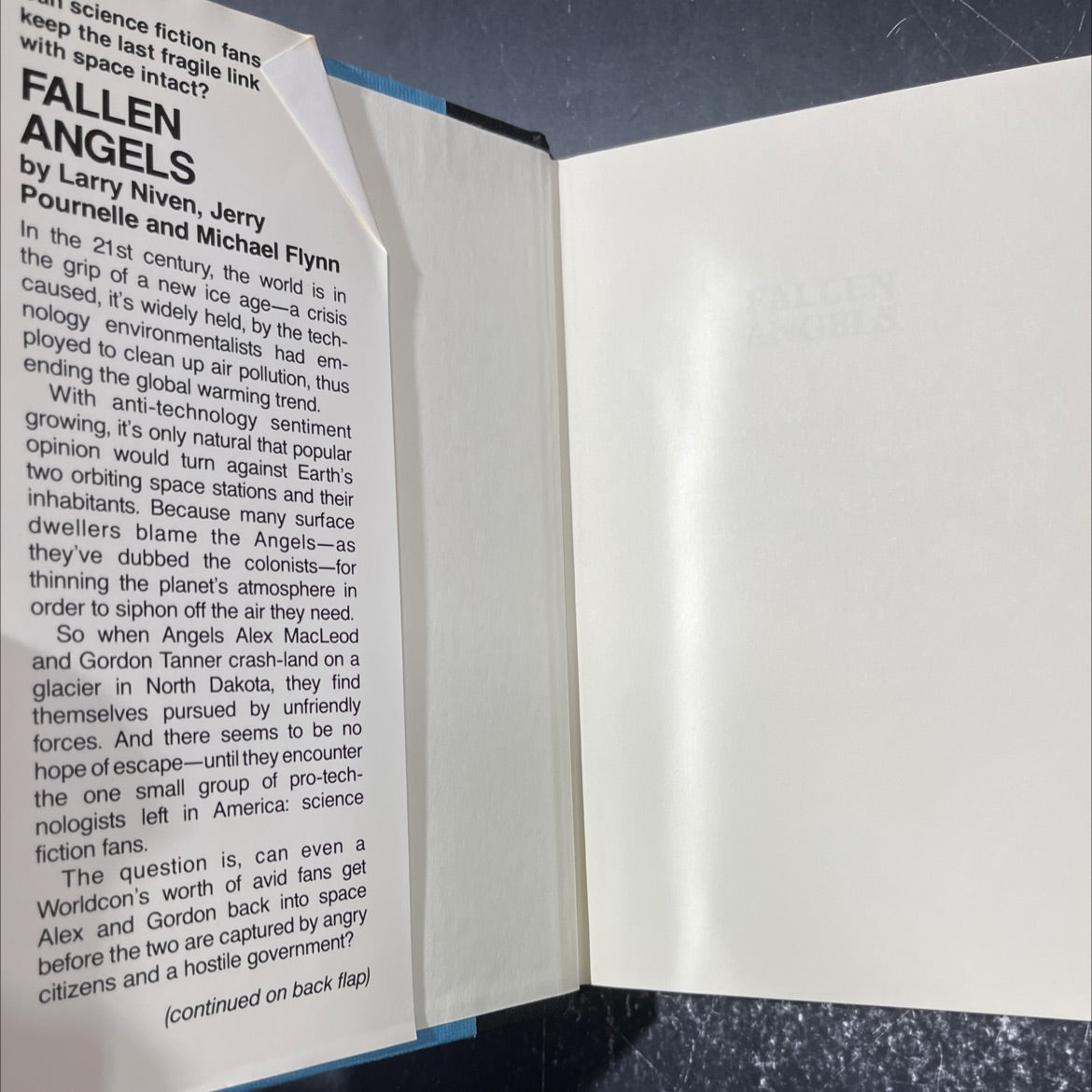 fallen angels book, by Larry Niven, Jerry Pournelle, Michael Flynn, 1991 Hardcover image 4