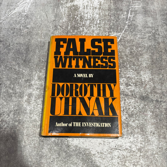 false witness book, by Dorothy Uhnak, 1981 Hardcover image 1