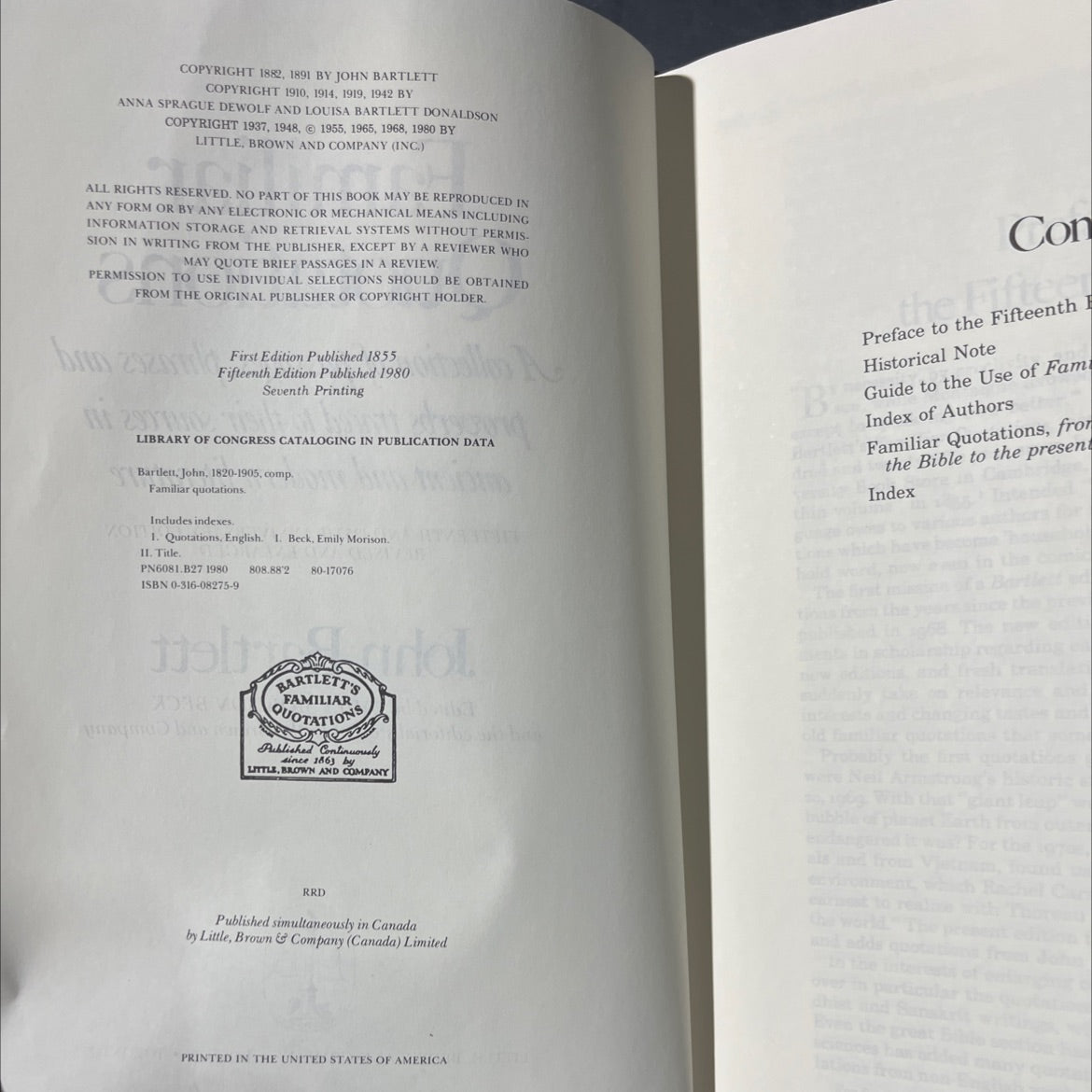 familiar quotations book, by john bartlett, 1980 Hardcover image 3