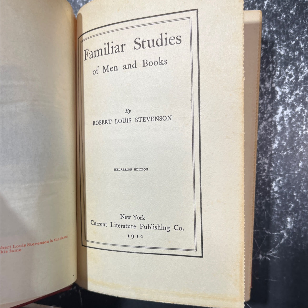 familiar studies of men and books book, by robert louis stevenson, 1910 Hardcover image 2