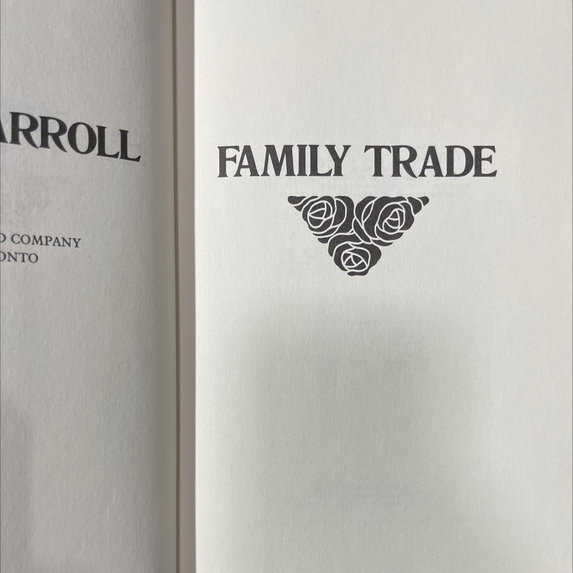 family trade book, by Carroll, James, 1982 Hardcover image 2