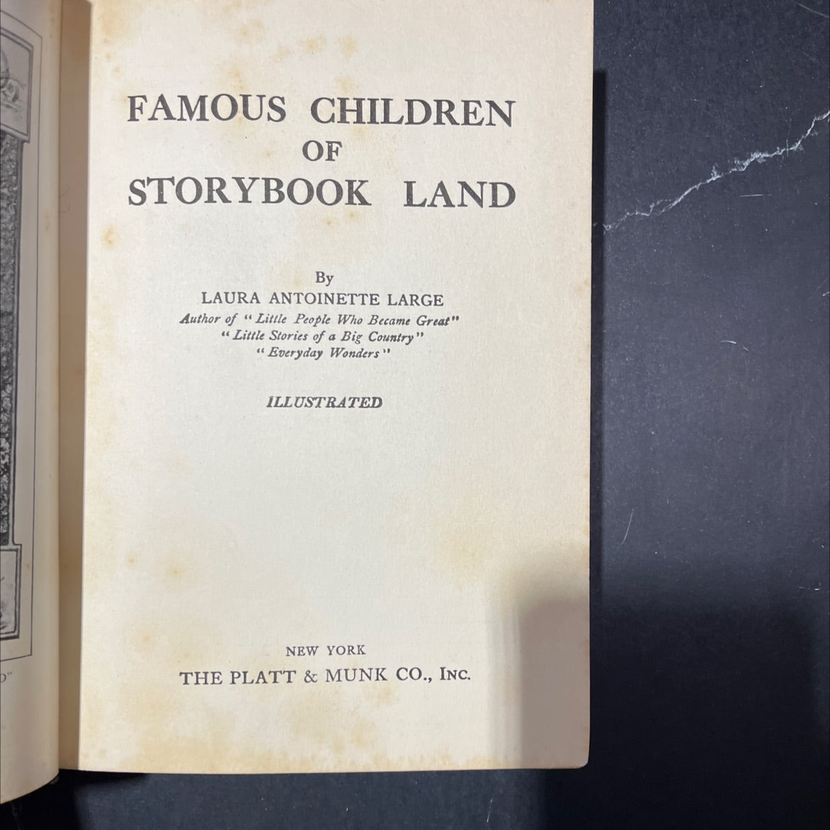 famous children of storybook land book, by laura antoinette large, 1935 Hardcover image 2