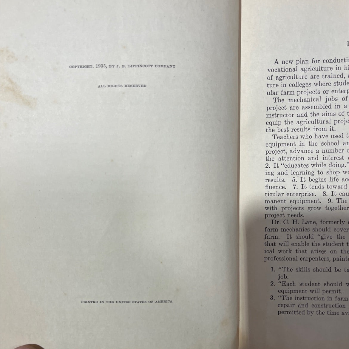 farm enterprise mechanics project equipment and repair book, by g. a. schmidt, ph.d. et al., 1935 Hardcover, Antique, image 3