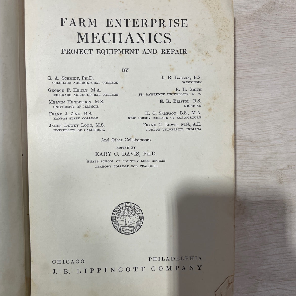 farm enterprise mechanics project equipment and repair book, by g. a. schmidt, ph.d. et al., 1935 Hardcover, Antique, image 2