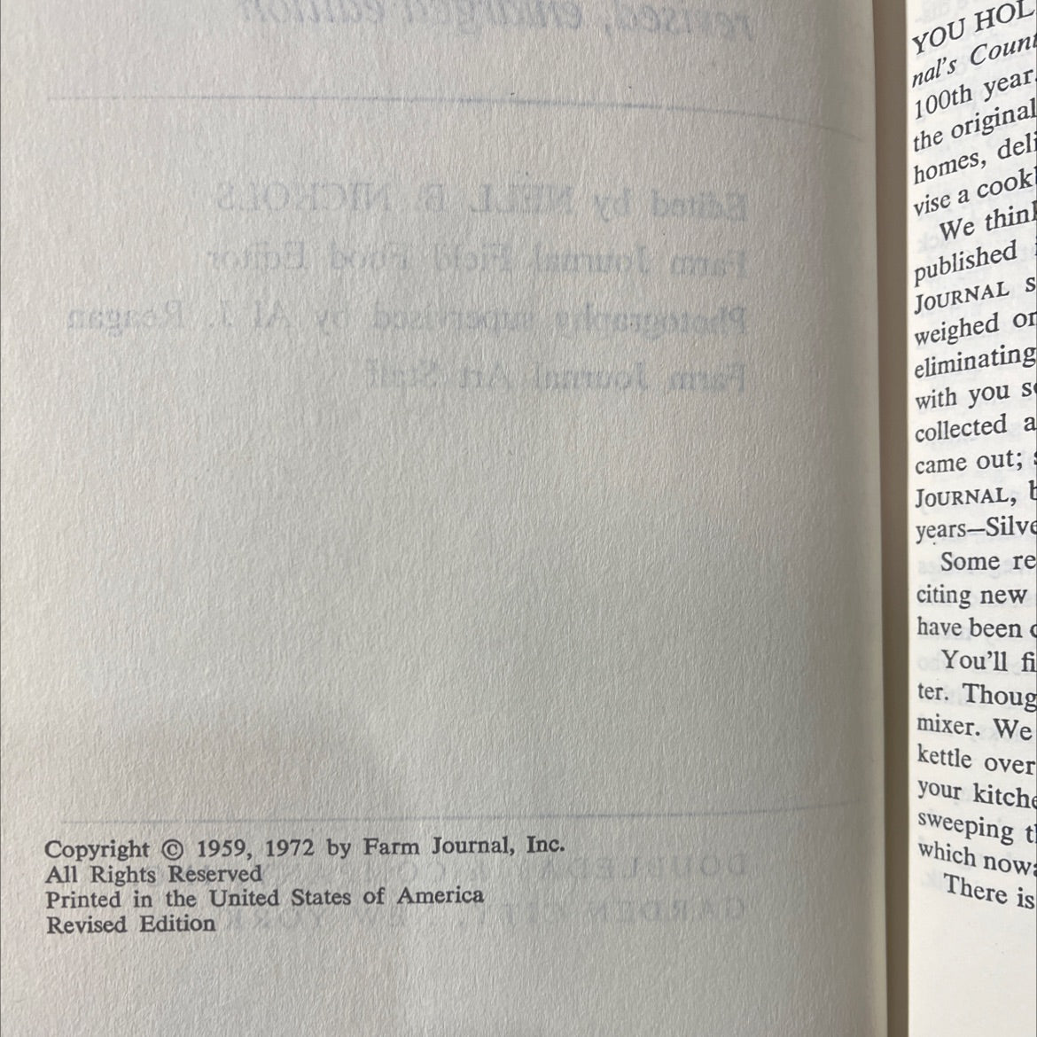 farm journal's country cookbook book, by nell b. nichols, 1972 Hardcover image 3