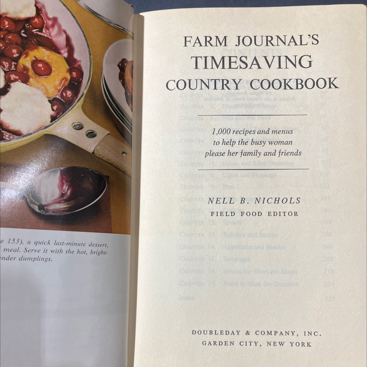 farm journal's timesaving country cookbook book, by nell b. nichols, 1961 Hardcover image 2