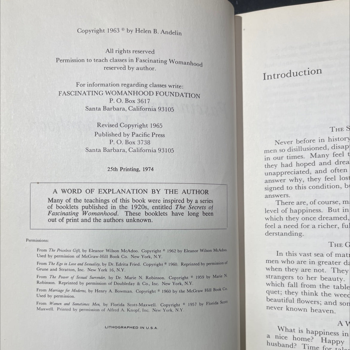 fascinating womanhood book, by helen b. andelin, 1970 Hardcover image 3