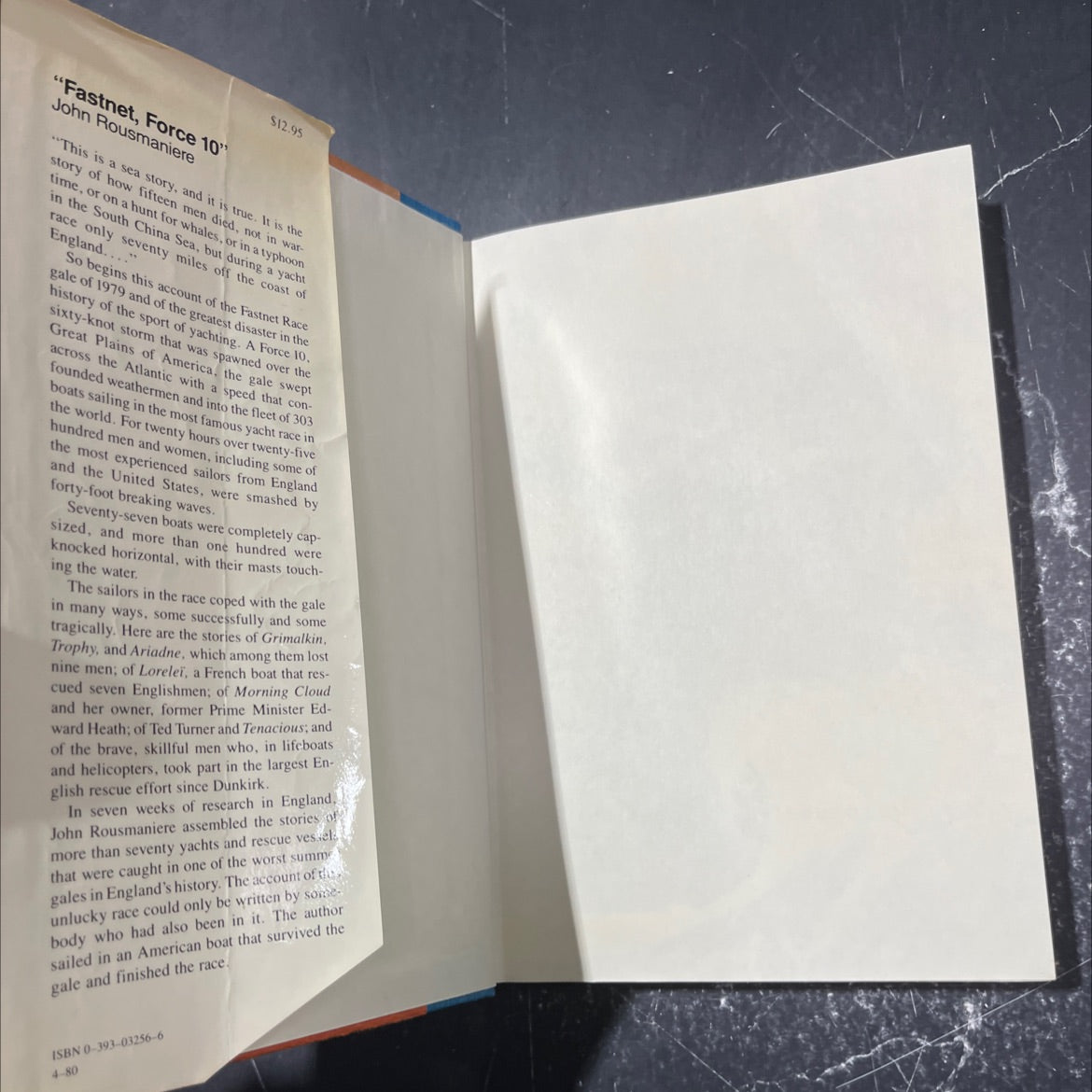 fastnet, force 10 book, by John Rousmaniere, 1980 Hardcover image 4