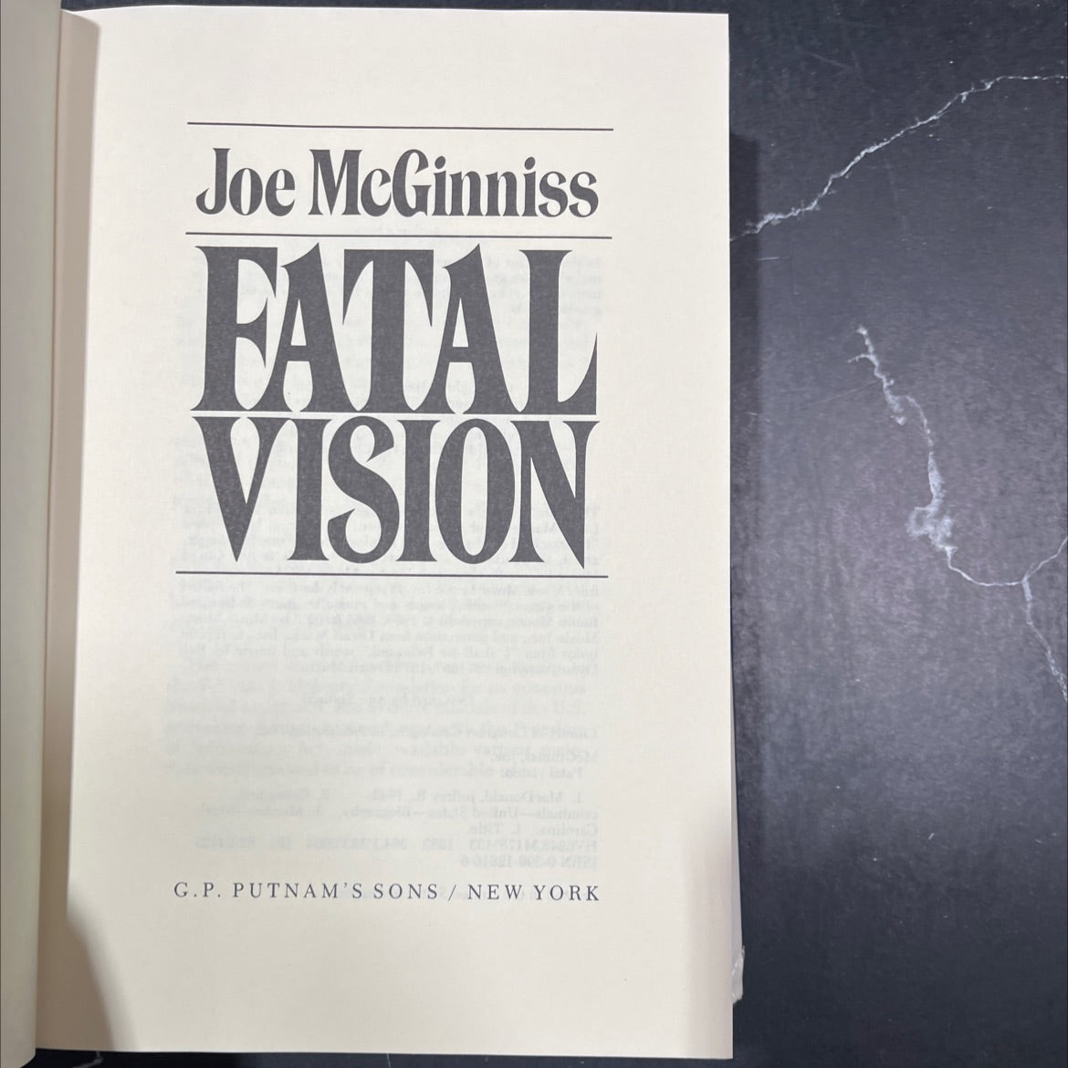 fatal vision book, by Joe McGinniss, 1983 Hardcover image 2