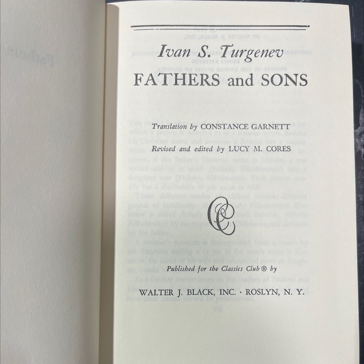 fathers and sons book, by Ivan S. Turgenev, 1942 Hardcover image 2