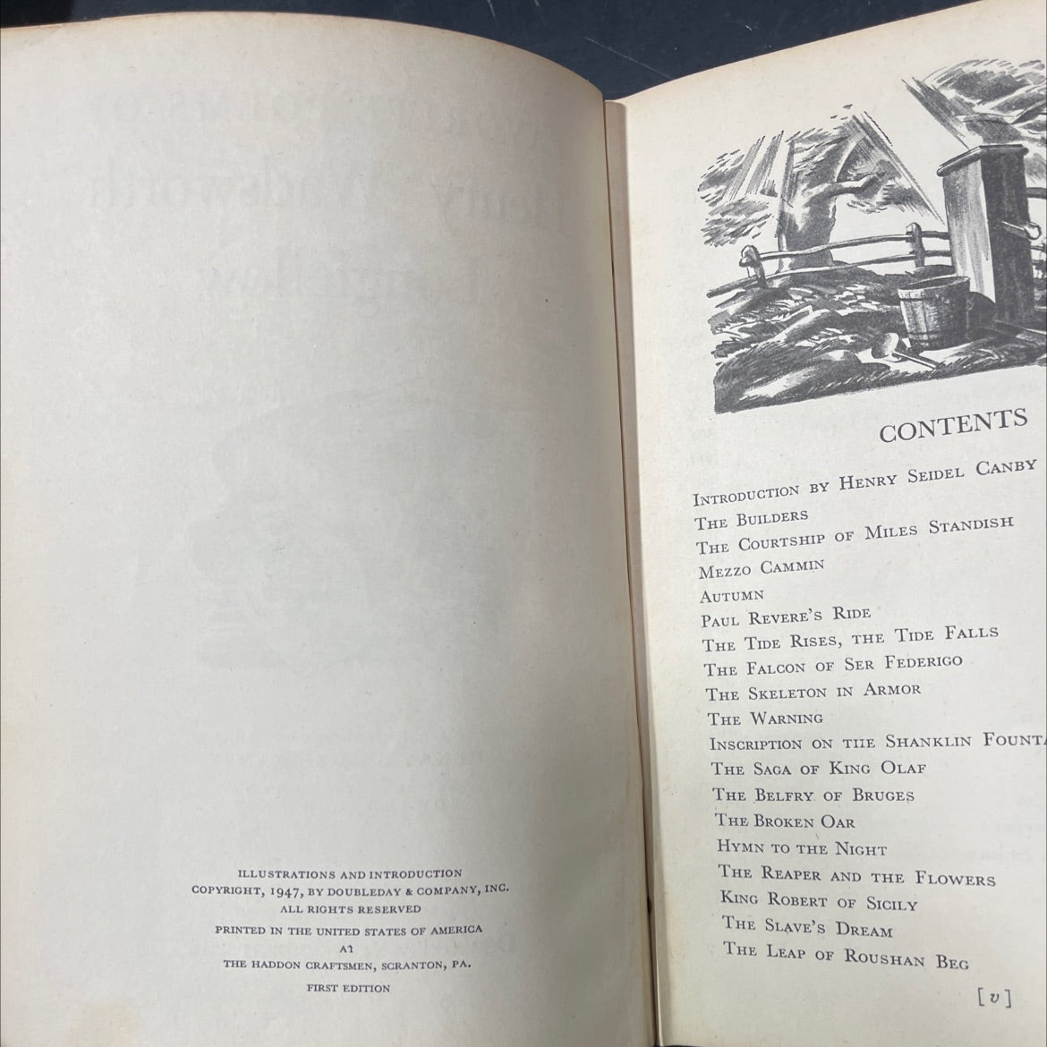 favorite poems of henry wadsworth longfellow book, by Henry Wadsworth Longfellow, 1947 Hardcover image 3