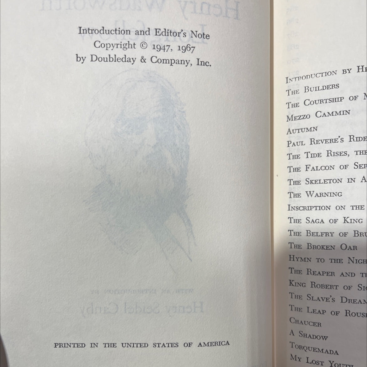 favorite poems of henry wadsworth longfellow book, by Henry Wadsworth Longfellow, 1967 Hardcover image 3