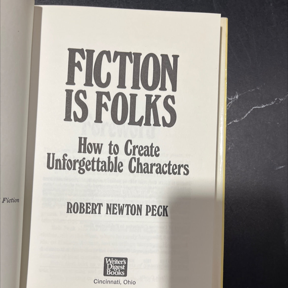 fiction is folks how to create unforgettable characters book, by robert newton peck, 1983 Hardcover image 2