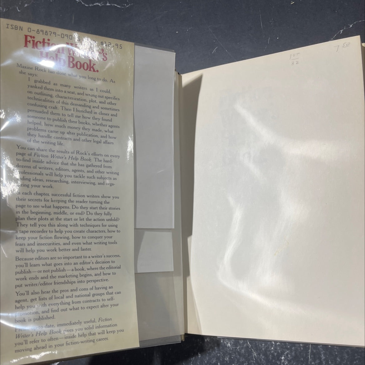 fiction writer's help book book, by Maxine Rock, 1982 Hardcover image 4