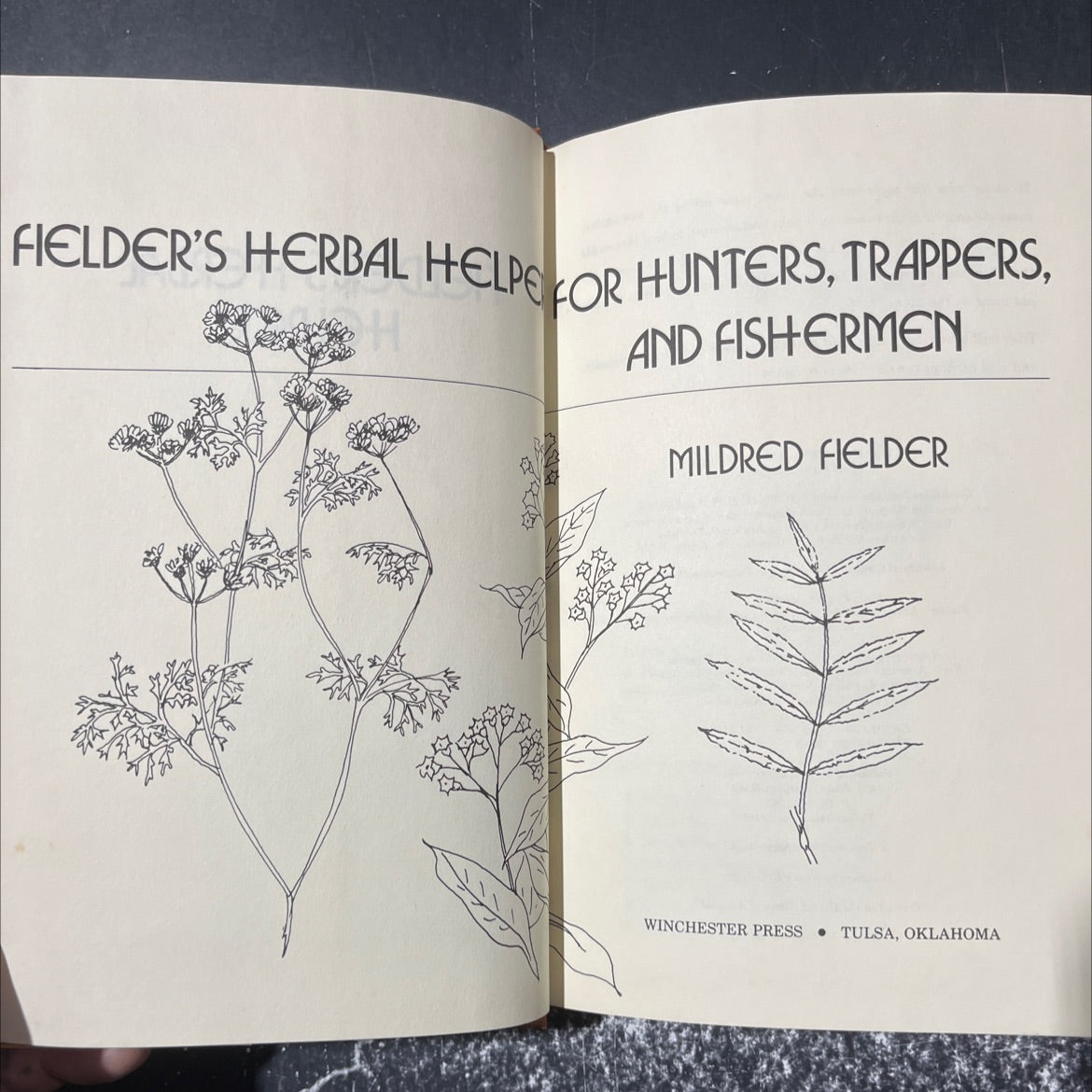 fielder's herbal help for hunters, trappers, and fishermen book, by Mildred Fielder, 1982 Hardcover image 2