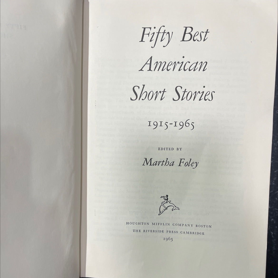 fifty best american short stories 1915-1965 book, by Martha Foley, 1965 Hardcover image 2