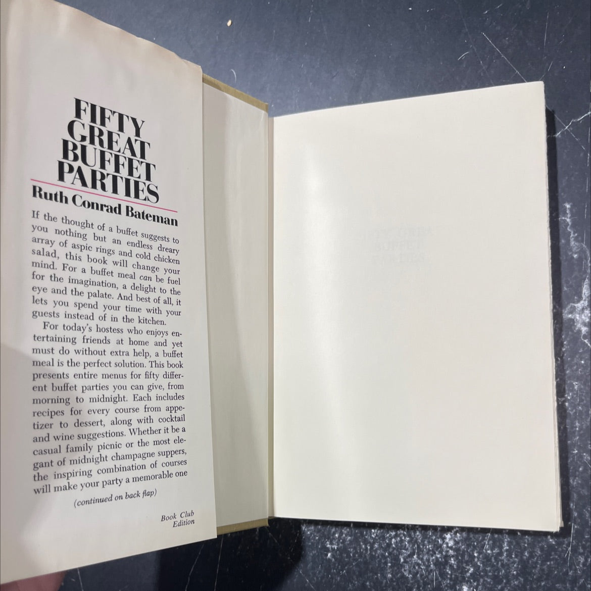fifty great buffet parties book, by Ruth Conrad Bateman, 1974 Hardcover image 4