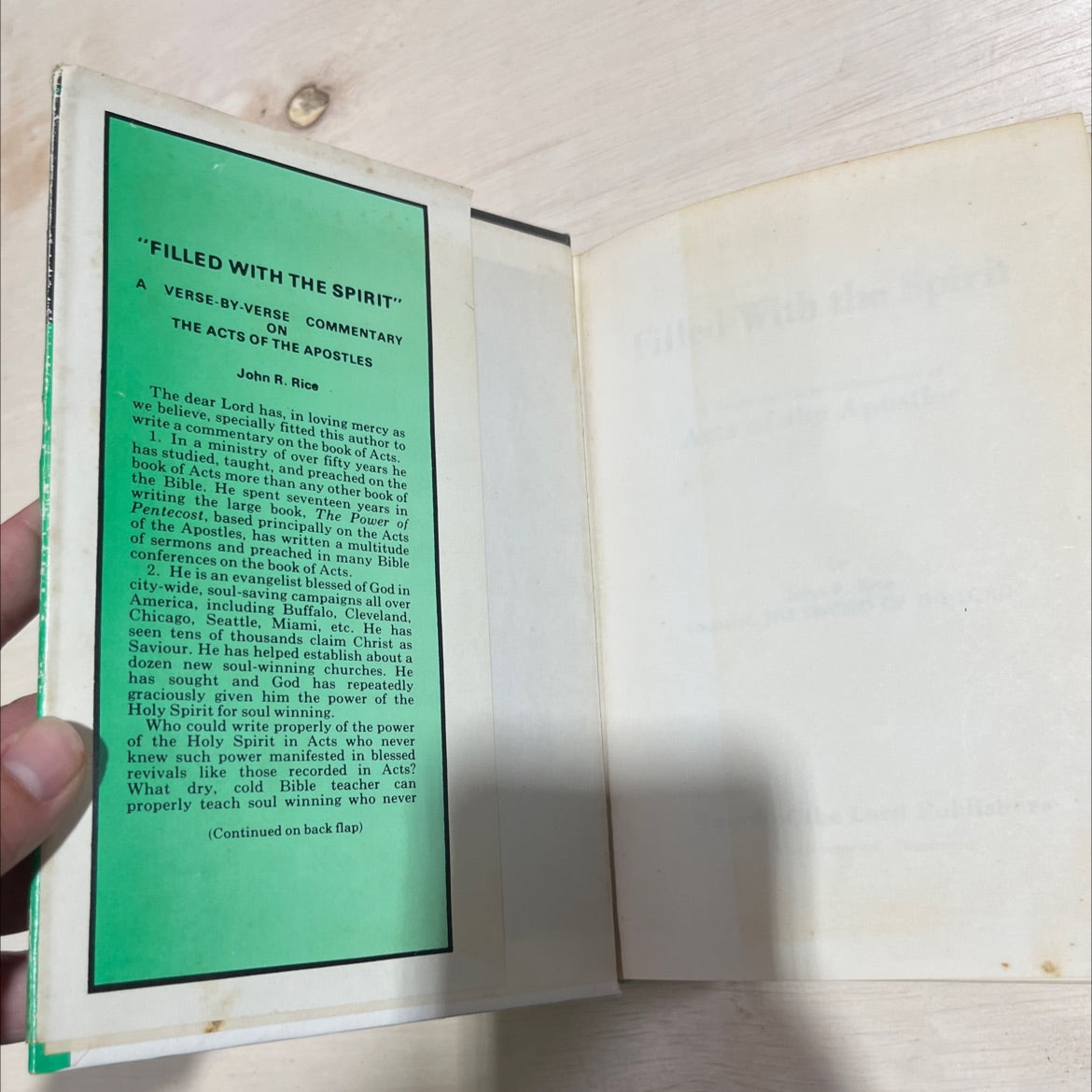 filled with the spirit a verse-by-verse commentary on acts of the apostles book, by john r. rice, 1963 Hardcover image 4