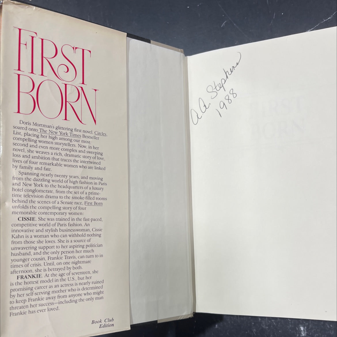first born book, by doris mortman, 1987 Hardcover image 4