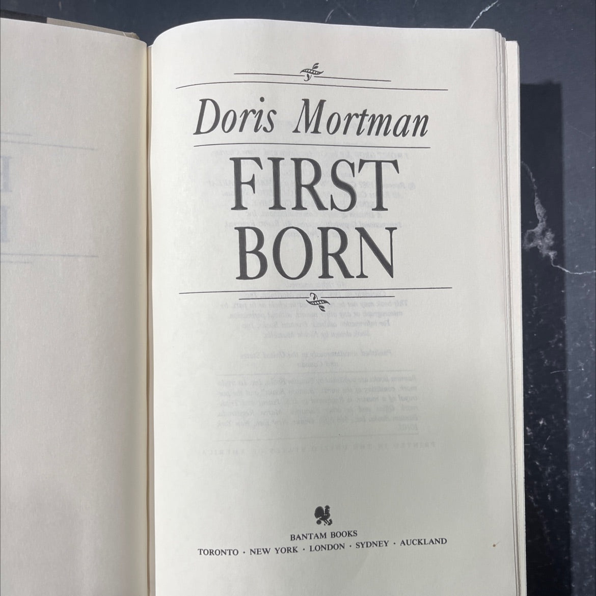 first born book, by doris mortman, 1987 Hardcover image 2
