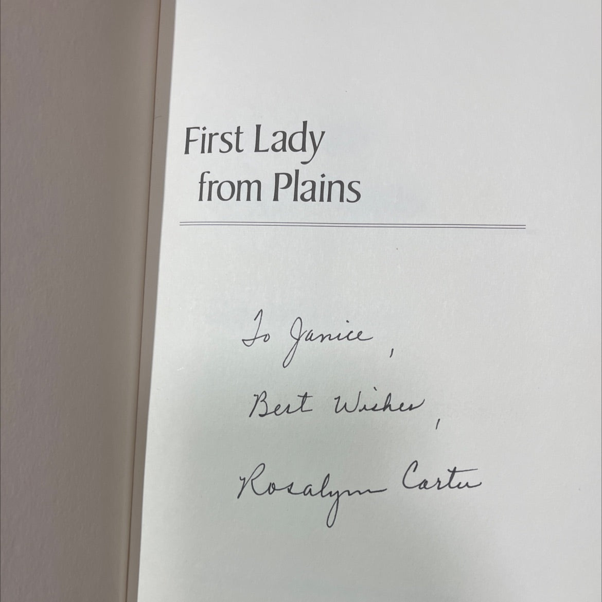 SIGNED first lady from plains book, by rosalynn carter, 1984 Hardcover, First Edition, Vintage image 2
