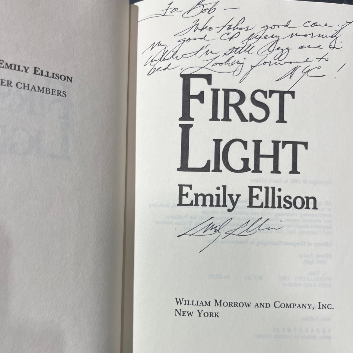 SIGNED first light book, by emily ellison, 1985 Hardcover, First Edition, Vintage image 2