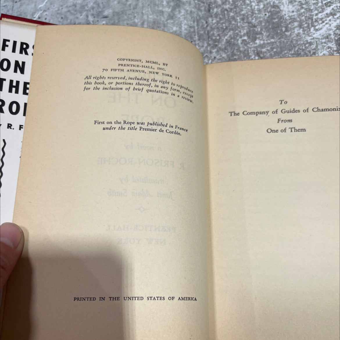 first on the rope book, by r. frison-roche, 1970 Hardcover image 3