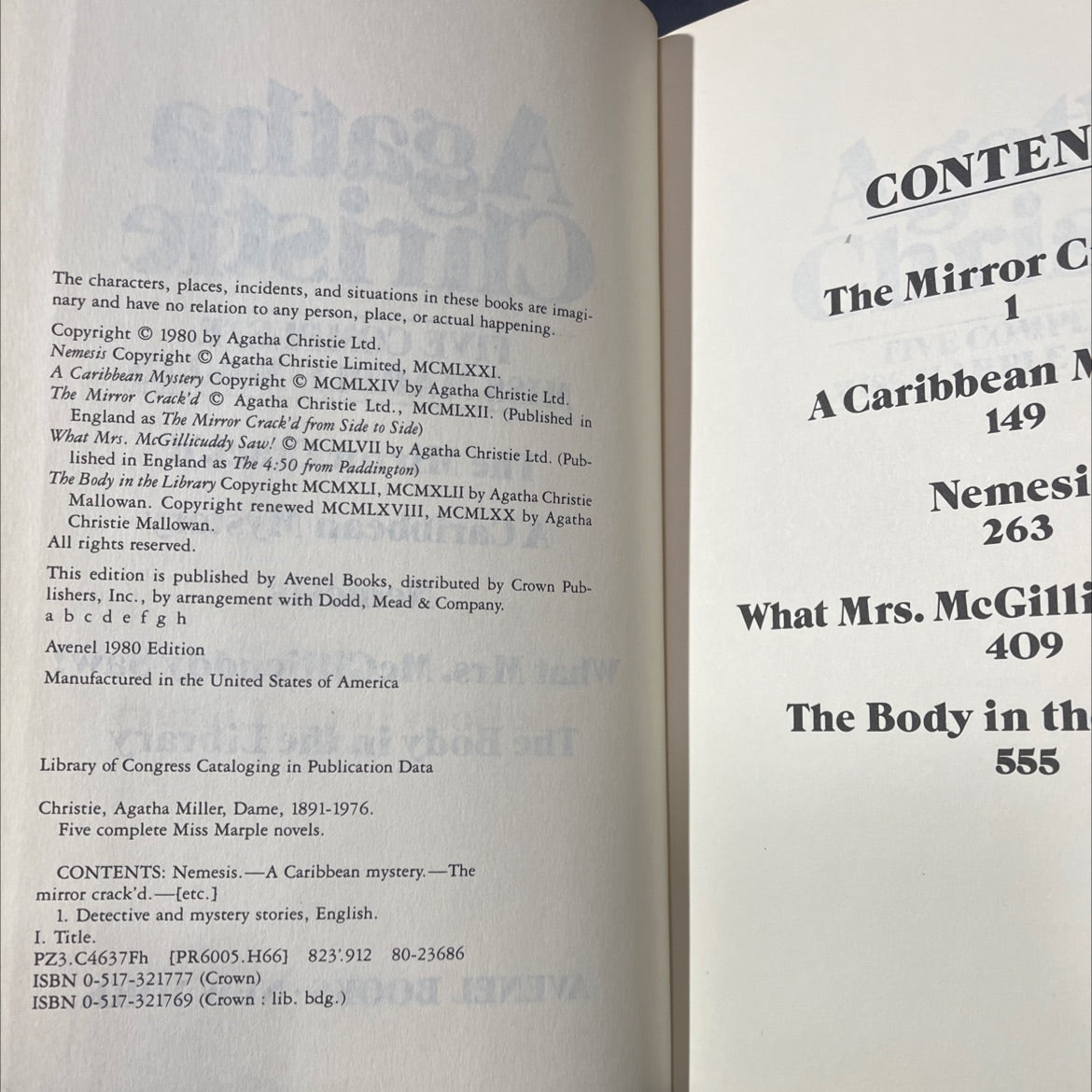 five complete miss marple novels book, by agatha christie, 1980 Hardcover image 3