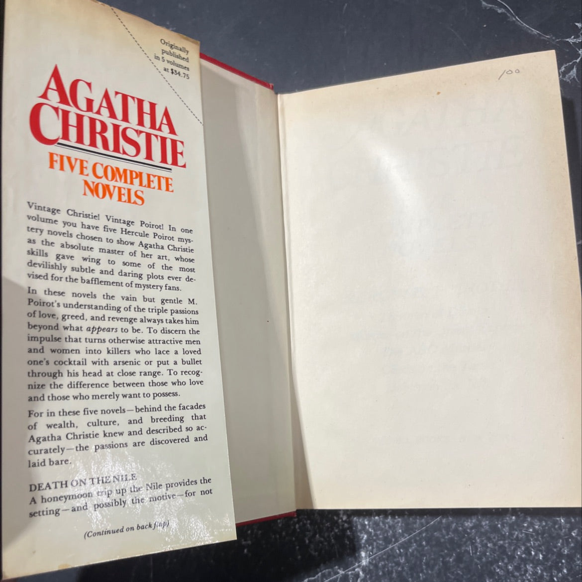 five complete novels book, by agatha christie, 1980 Hardcover image 4